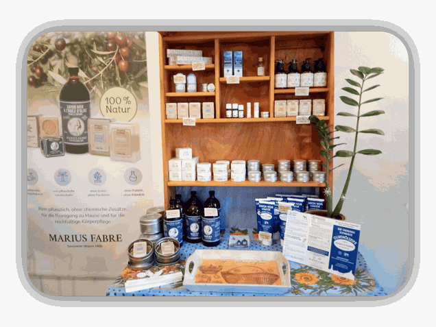 Kosmetik; Naturkosmetik; Laden; Freudenberg; Büschergrund; Marius Fabre; schwarze Seife